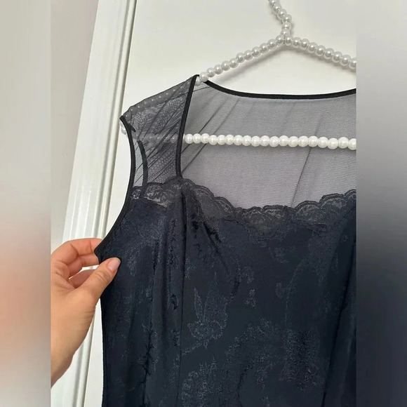 Victoria's Secret black lace lined floor length slit dress Size S - Picture 7 of 11